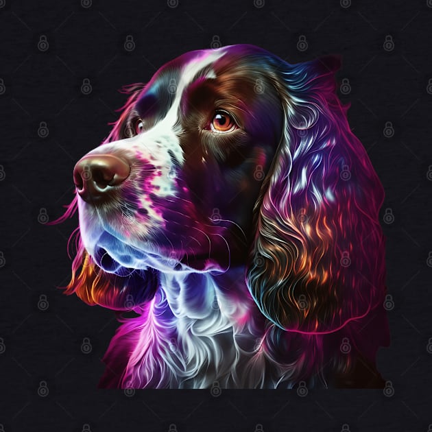 Neon English Springer Spaniel Dog by Sygluv